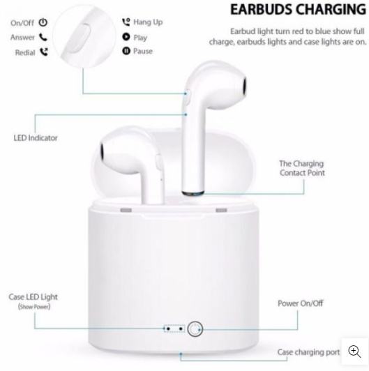 iPhone i7s  Wireless Earphone Headset with charger