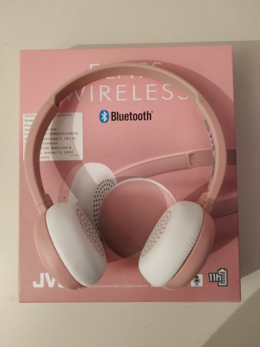 JVC Flats Wireless Bluetooth Headphones – Pink (brezžične slušalke)