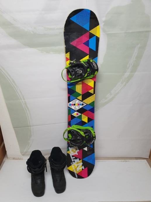 Snowboard Elan + vezi Drake + snowboard čevlji Deeluxe