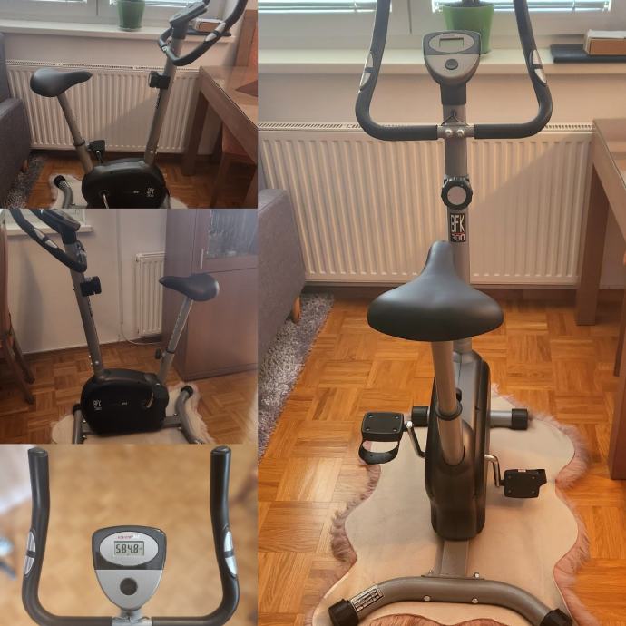 Everfit BFK-500 Bicicletta Da Camera: Cyclette Compatta Con Cinghia E Sensori Cardio Al Manubrio
