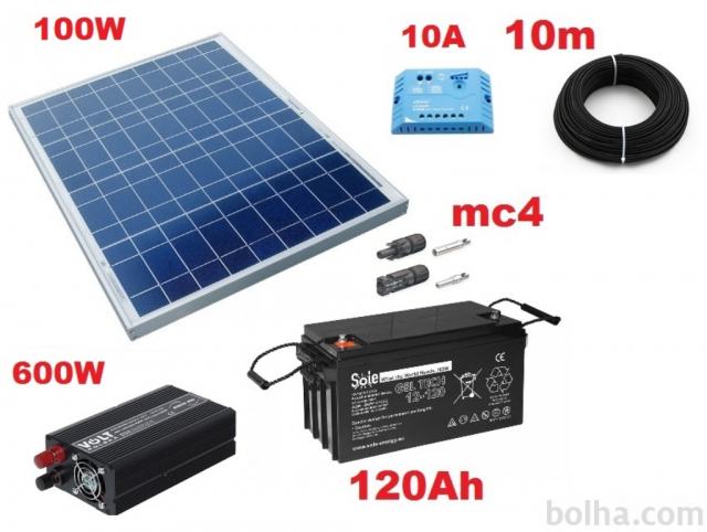 SOLARNA ENERGIJA - Solarni komplet Brunarica 100W