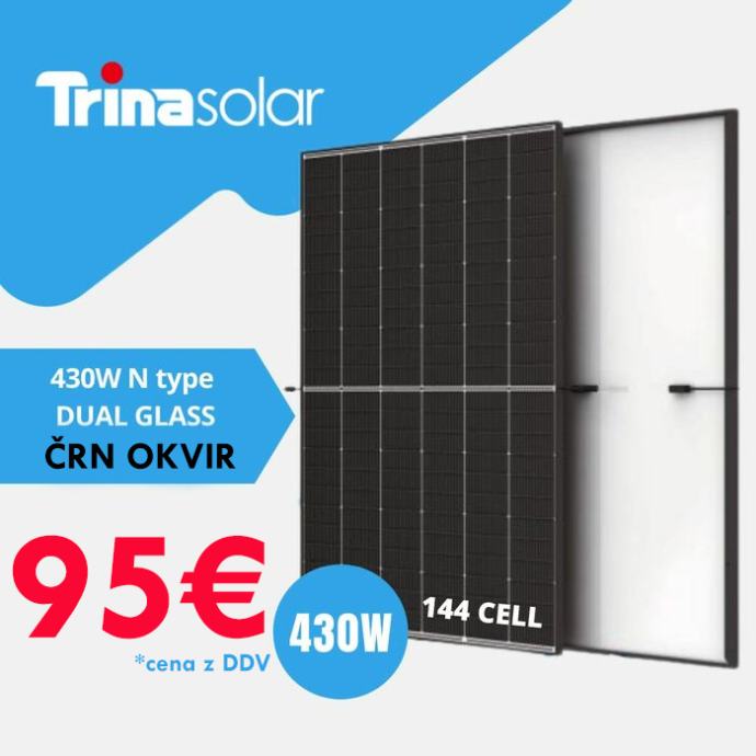 Sončni panel TRINA Vertex S+ N-type  430W  Dvojno Steklo 95€
