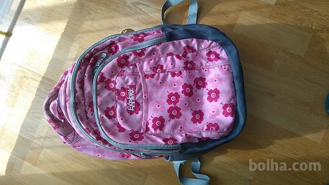 dekliška šolska torba dvodelna, roza barve