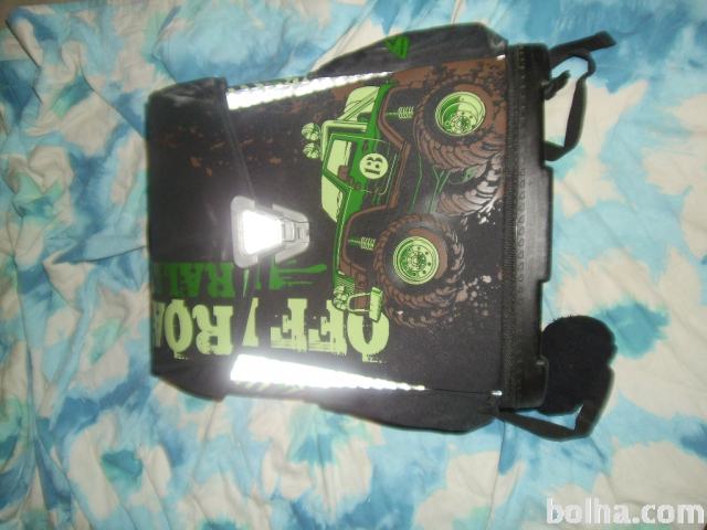 Šolska torba z motivom JEEP-črno zelena+peresnica