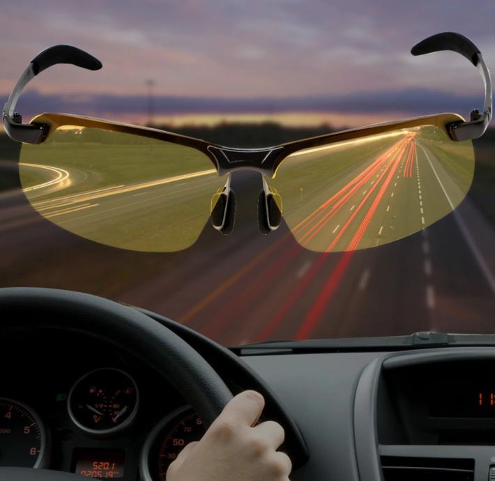 Očala za vožnjo proti bleščanju, nočno vožnjo , bolšo vidlivost z UV
