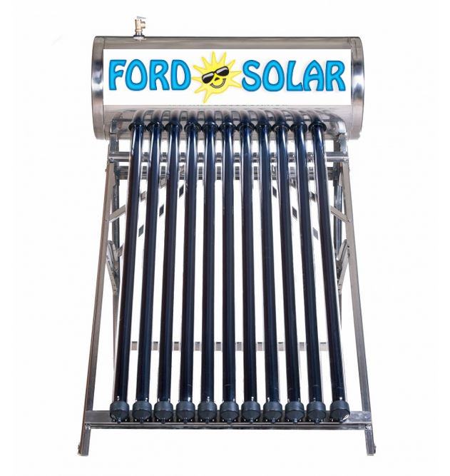 Sončni solarni grelnik vode 100L heat pipe tlačni 10 x cev vakuum