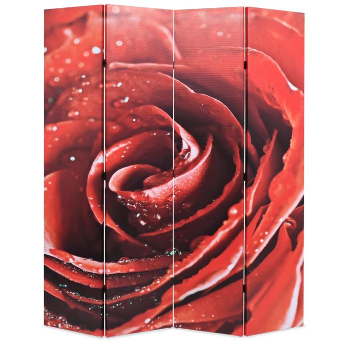 Zložljiv paravan 160x180 cm rdeča vrtnica
