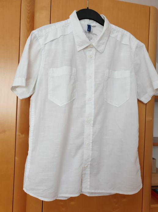 Bela srajca s kratkimi rokavi, H&M, nova, L