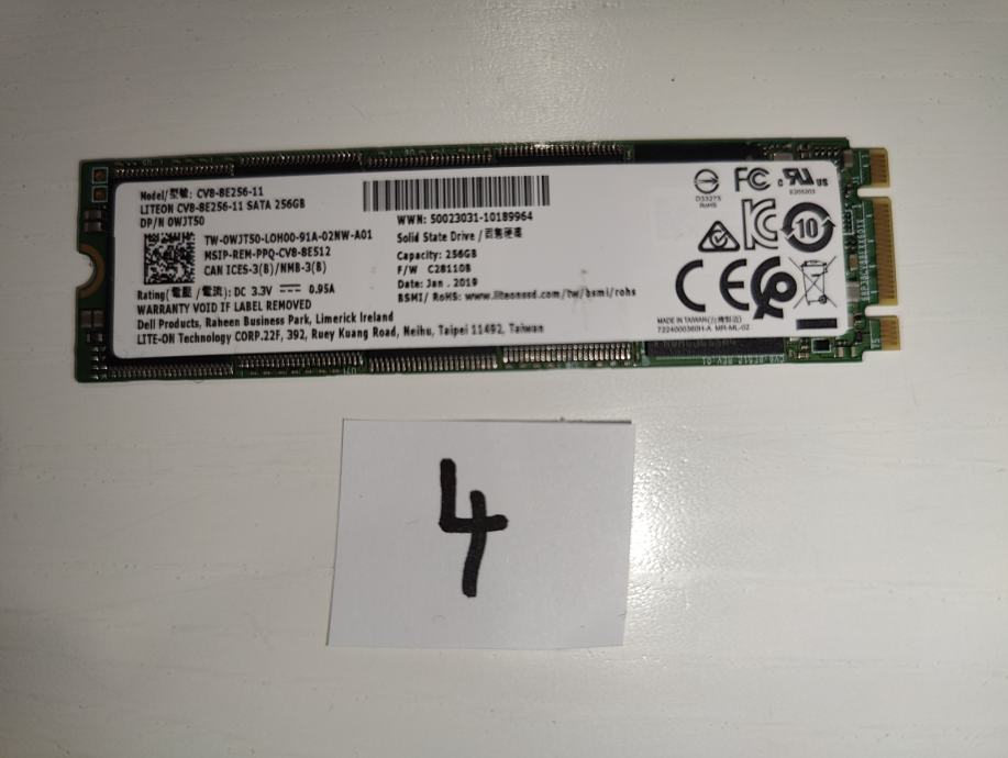 SSD LITEON CV3 256Go M.2 - Disque Interne NVMe - Modèle CV3-8D256-11 - Occasion Fonctionnel