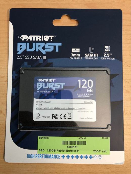 SSD 120GB SATA Patriot - NOV