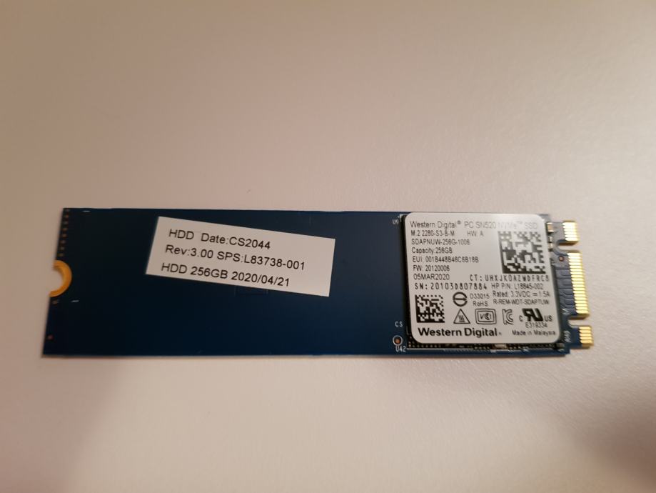 SSD disk 256 Western Digital PC SN520 M.2 NVMe