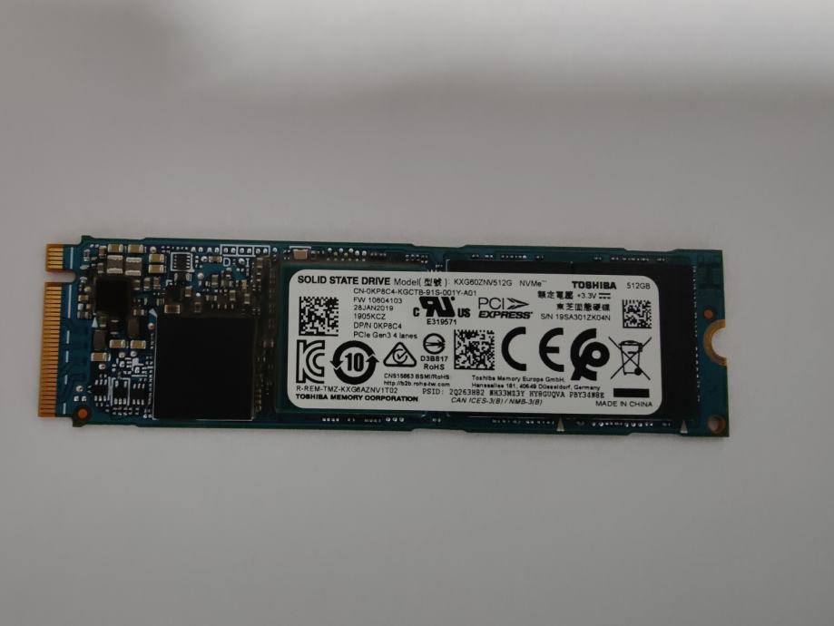 SSD disk 512GB NVMe M.2 Toshiba