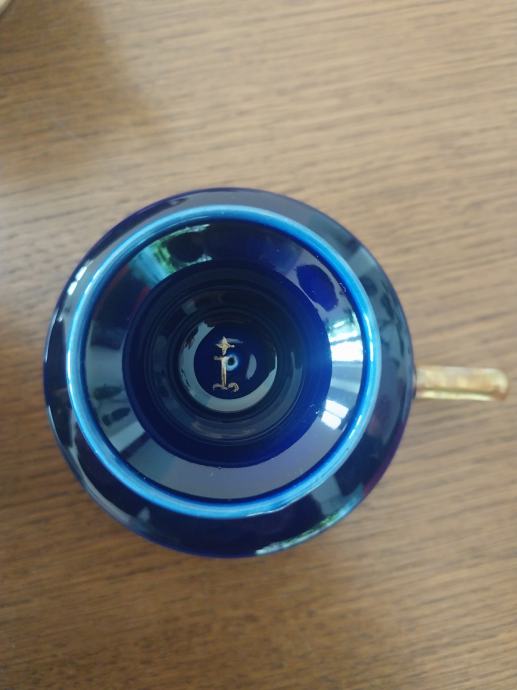 Lichte fine china GDR skodelice za čaj cobalt blue