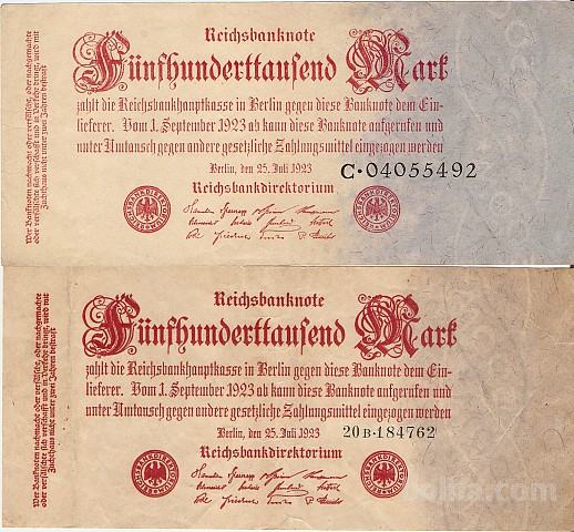 BANK.500000 MARK P92 6,8št(N.REICH NEMČIJA)1923.XF
