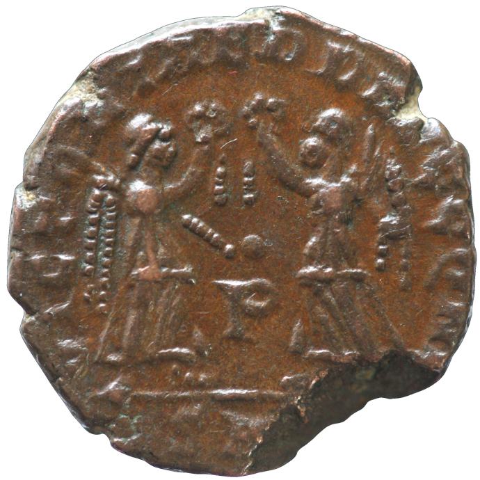 LaZooRo: Rim- AE4 Follis Constansa (337 - 350 AD), Dve zmagi