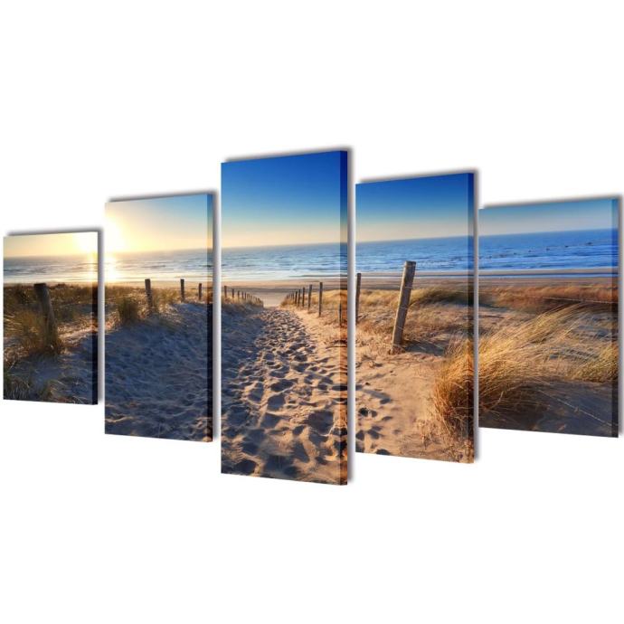 Set platen s printom peščene plaže 100 x 50 cm