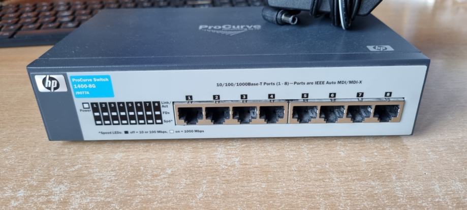 Switch HP Procurve 1400-8G J9077A – 8 Ports Gigabit Ethernet, Occasion