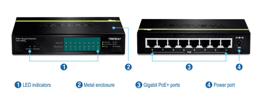 Trendnet TPE-TG81g - &gt; 8-Port Gigabit PoE+ Stikalo NOVO