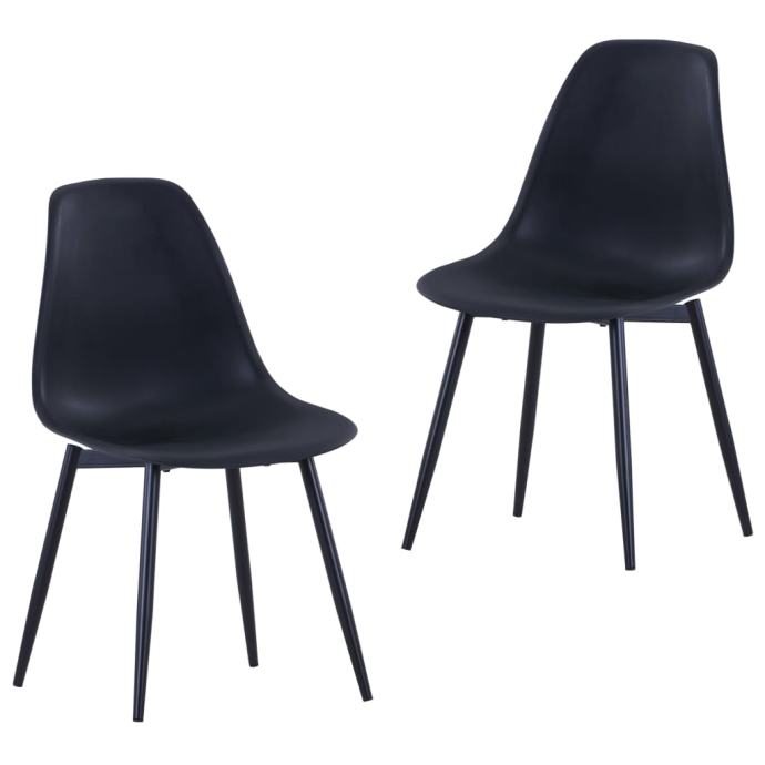 Jedilni stol 2 kosa črne barve PP