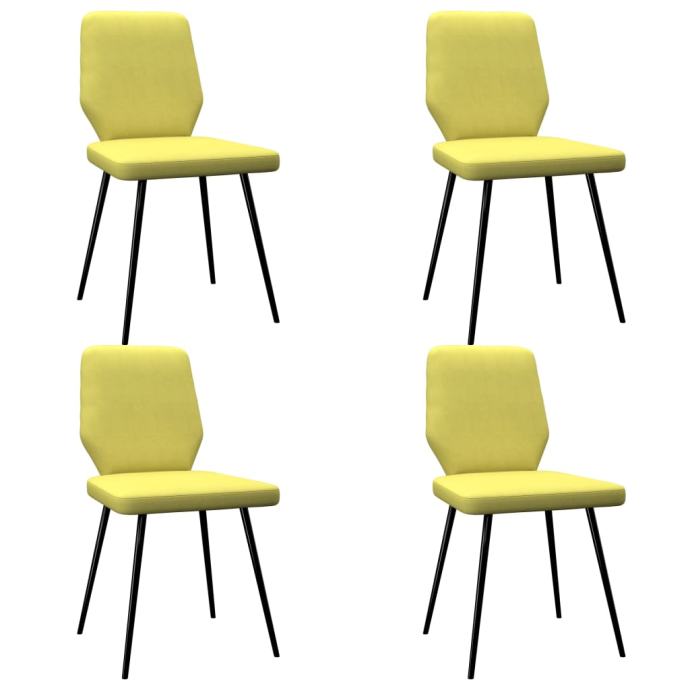 Jedilni stoli 4 kosi limetino rumeno blago