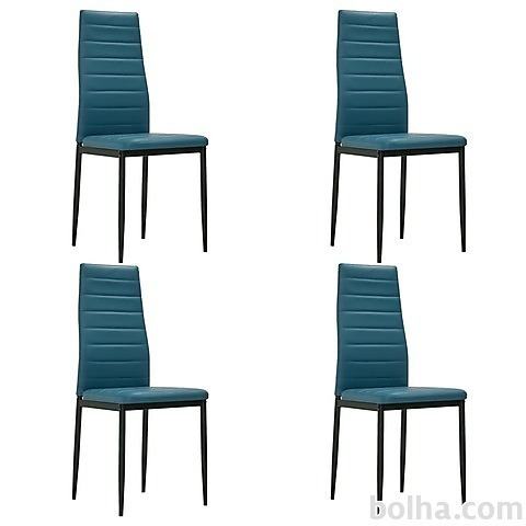 vidaXL Jedilni stoli 4 kosi sinje modro umetno usnje