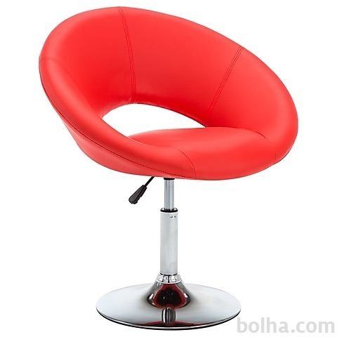 vidaXL Vrtljiv jedilni stol umetno usnje 74x63&comma;5x89 cm rdeč