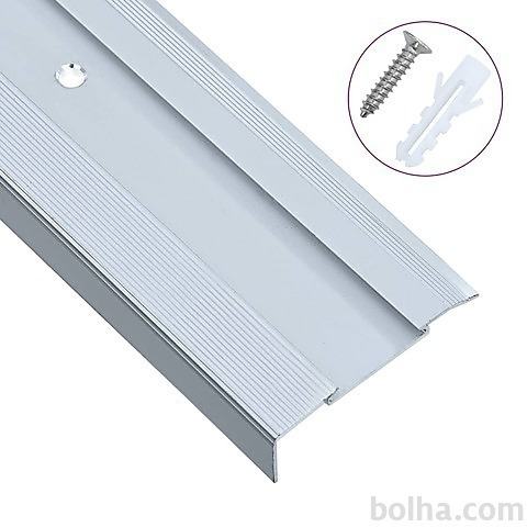 vidaXL Obrobe za stopnice L-oblike 15 kosov aluminij 90 cm srebrne
