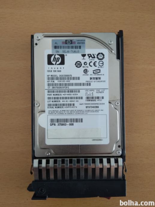 HP disk 72GB SAS
