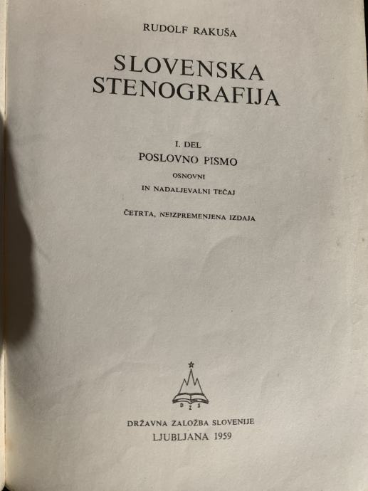 Slovenska stenografija 1959 vadnica
