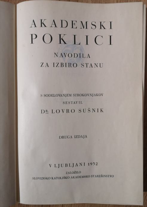 Akademski poklici / Lovro Sušnik, 1932