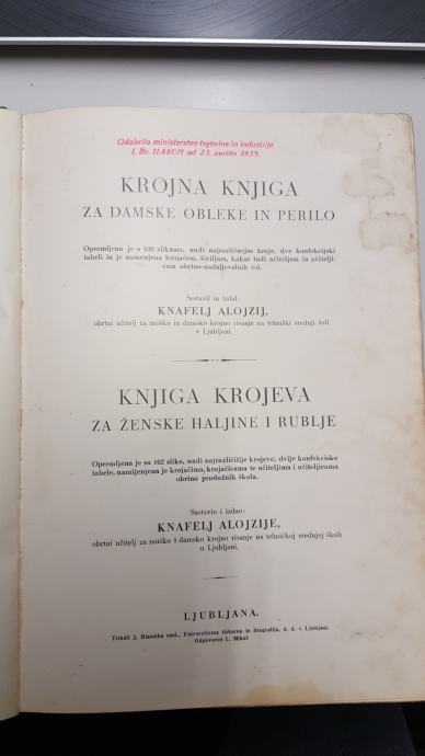 Krojna knjiga iz leta 1935