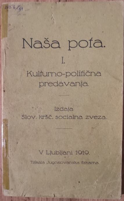 Kulturno-politična predavanja / Aleš Ušeničnik in drugi, 1919