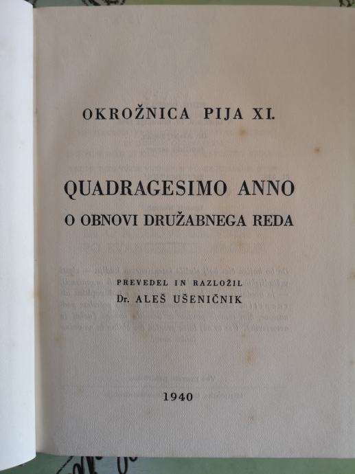 Okrožnica Pija XI. Quadragesimo anno, 1940