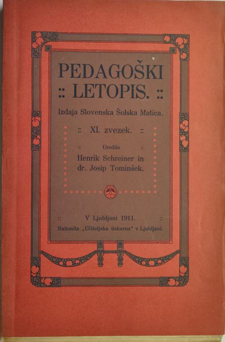 Pedagoški letopis : zbornik, 1901-1903, 1906, 1911, zgodovina šolstva