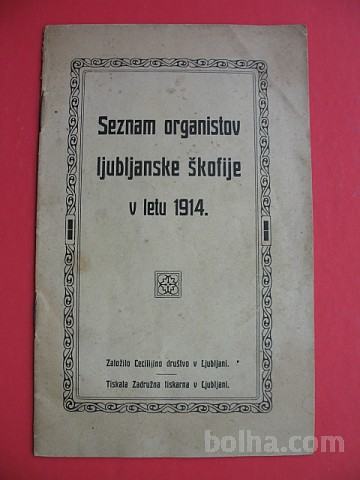 Seznam organistov ljubljanske škofije v letu 1914