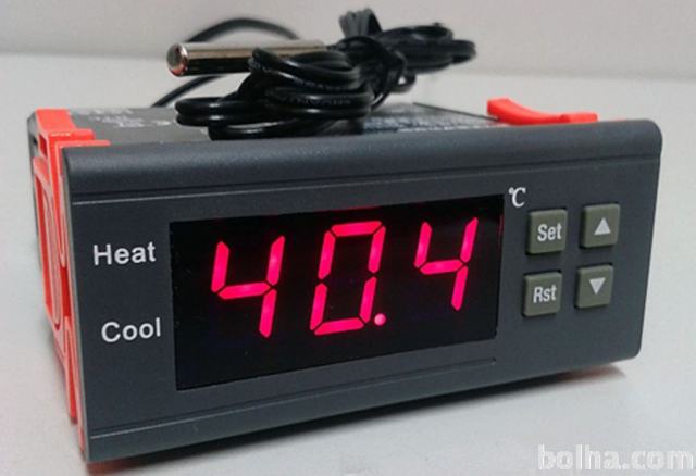 Digitalni termostat -40 do 120°C napajanje 220V rele 10A