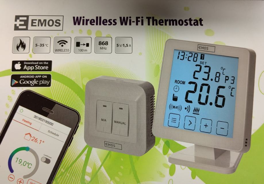 Emos Wi-Fi termostat P5623, brezžični-NOV