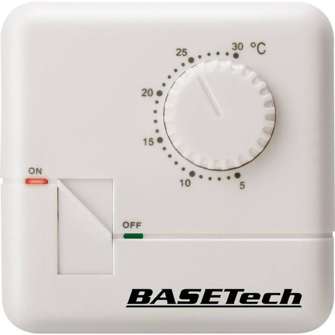 Sobni termostat, površinska montaža, dnevni program od 5 do 30 °C Base