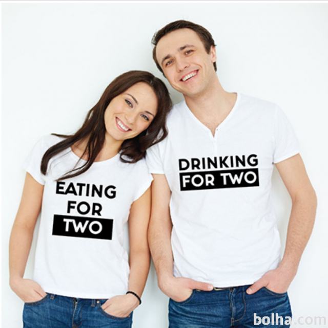Komplet majic: Drinking for two / Eating for two
