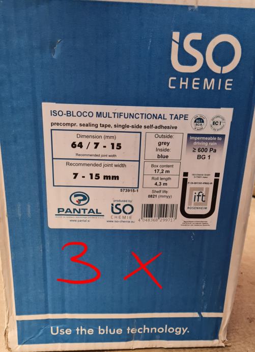 TRAK za RAL montažo ISO-BLOCO 600 Pa