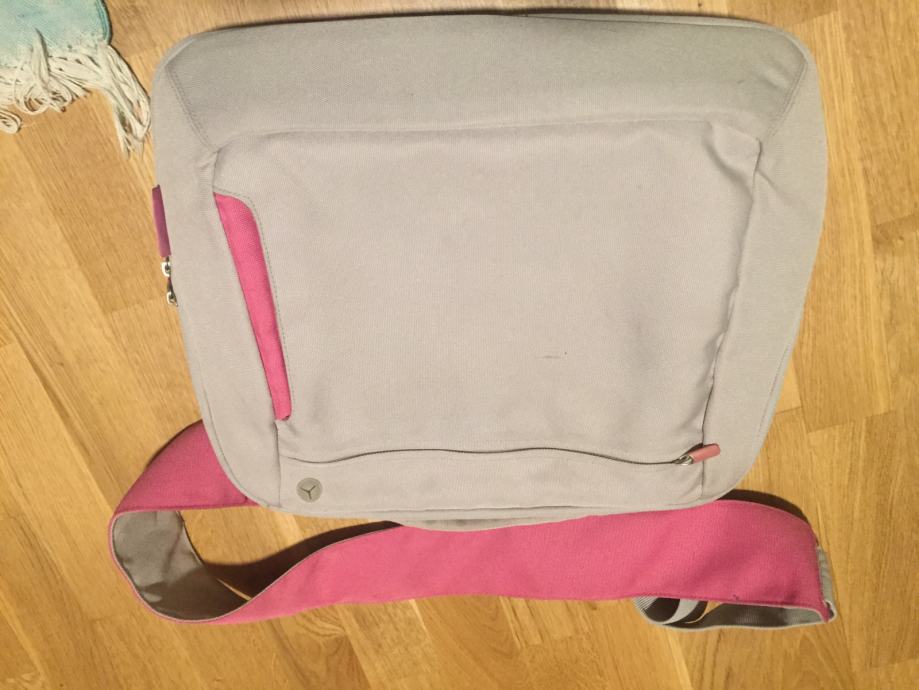 Sivo-roza računalniška torba za prenosnik