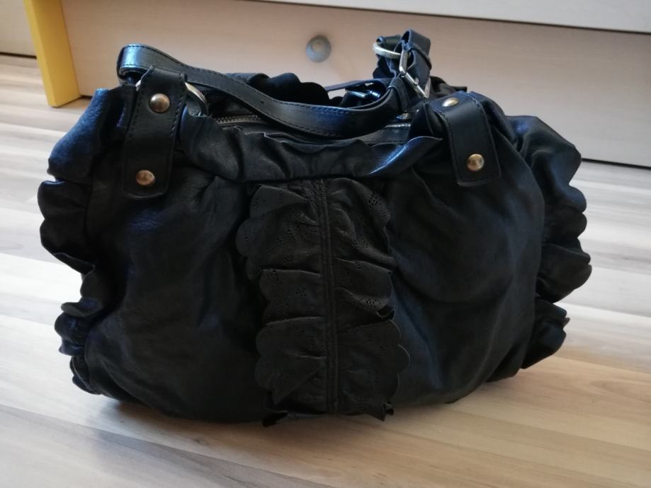 črna usnjena torbica  MANAS LEA FOSCATI