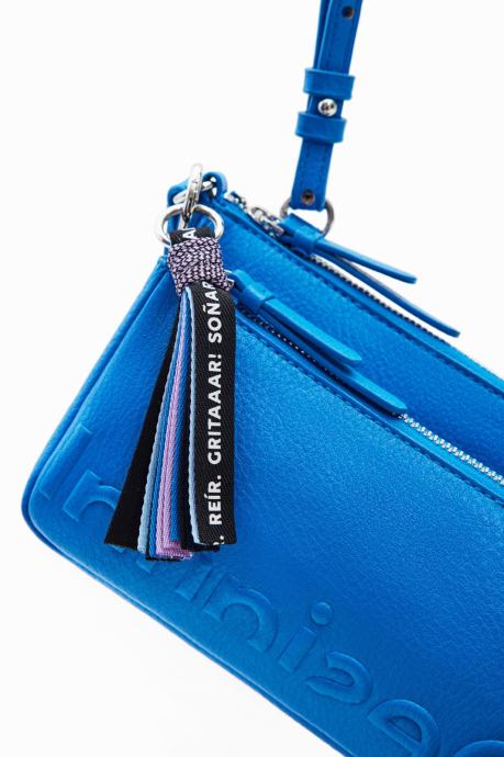 Desigual Half Logo Faux Leather Shoulder Bag In Red