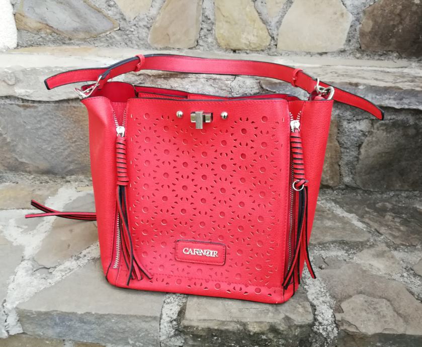 Rdeča ženska torbica Cafenoir, umetno usnje