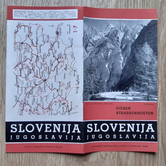 Izleti po Sloveniji 1963 Turistični prospekt