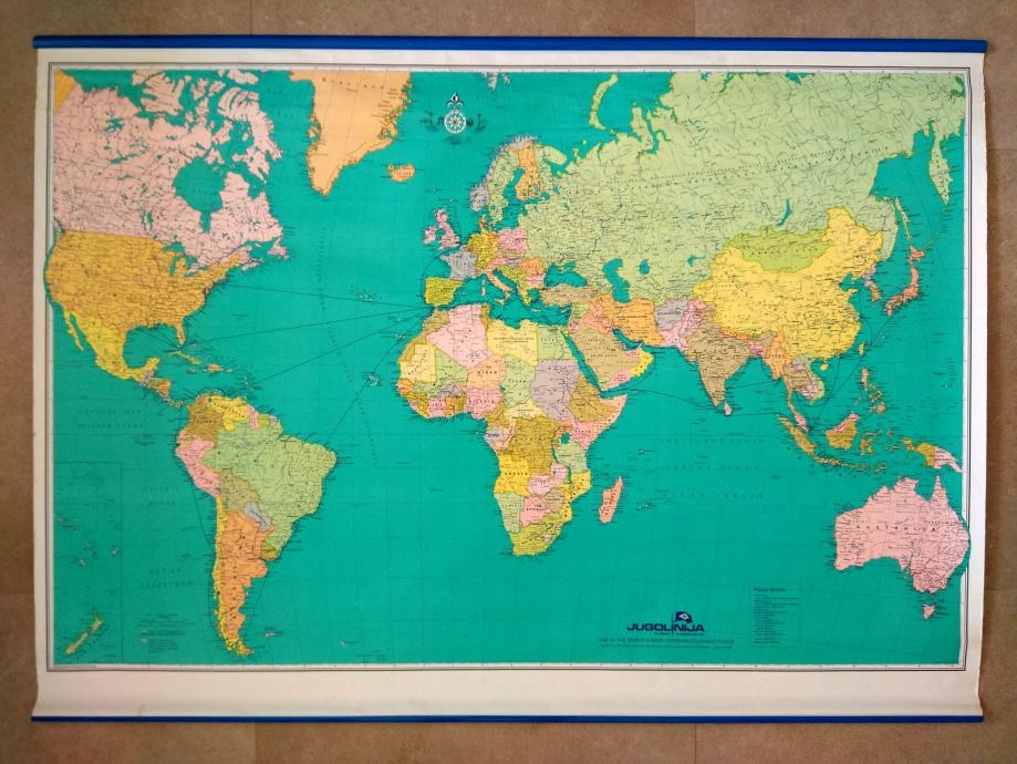 Stenski zemljevid: svet