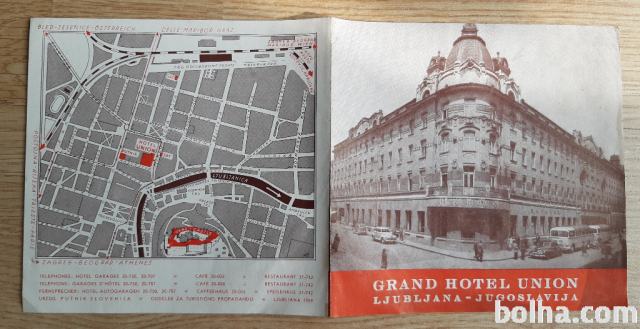 Turistični prospekt Hotel UNION Ljubljana 1959