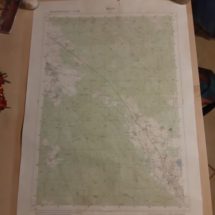 Zemljevid - Topografska karta 1:25000 Kočevje leto 1993