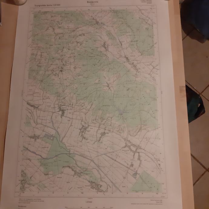 Zemljevid - Topografska karta 1:25000 Renkovci leto 1986