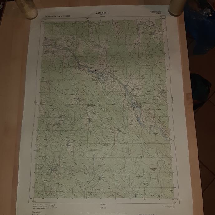 Zemljevid - Topografska karta 1:25000 Žužemberk leto 1985